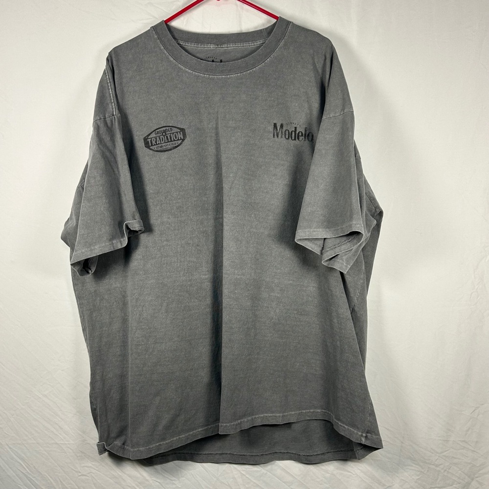 Modelo T-Shirt Mens XL Grey Grounded In Tradition Graphic Faded Cotton Tee